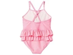 Pink stribet badedragt med flæseskørt fra Name It 13236971 knockout pink